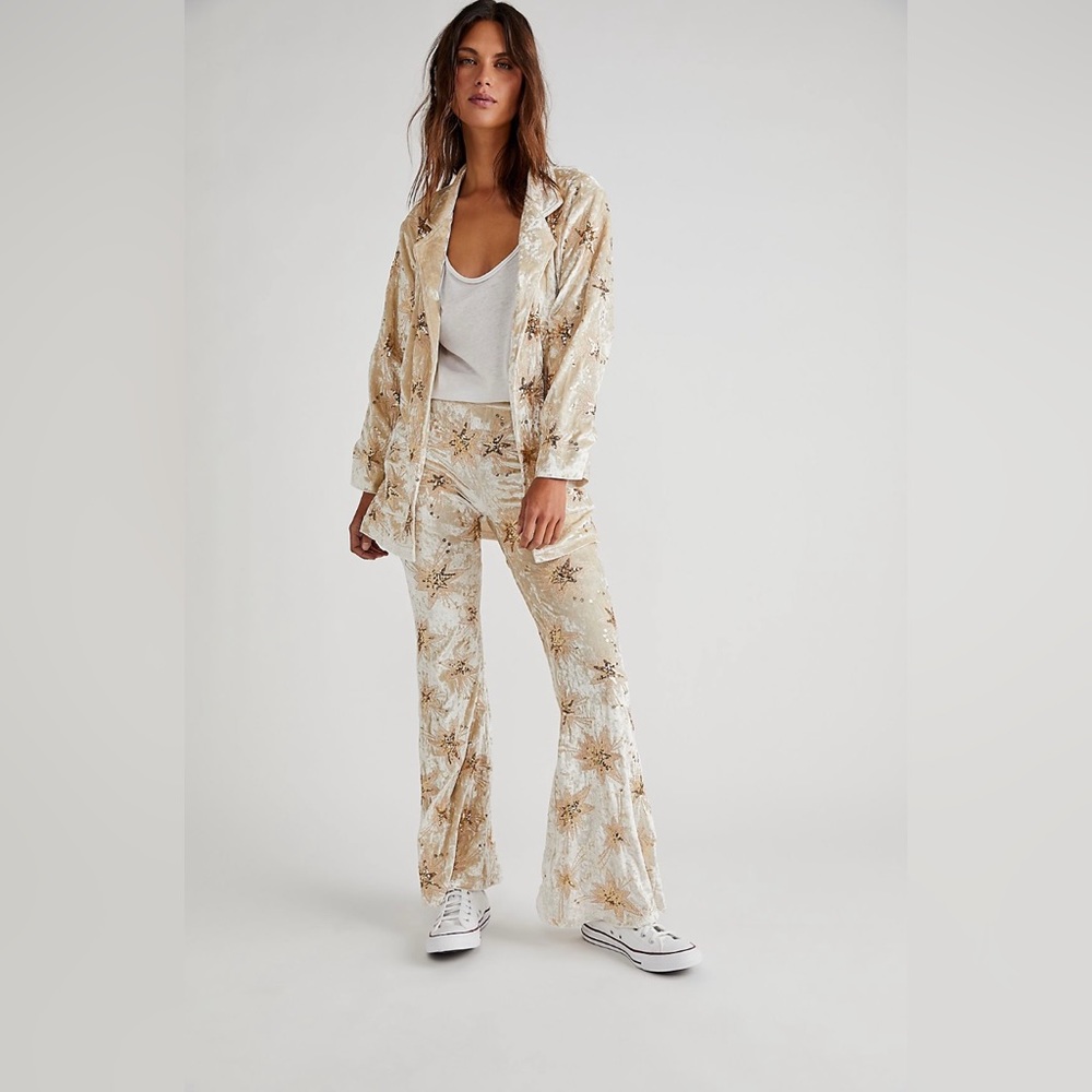 NWT Free People Lenni Chromatic Suit in Champagne